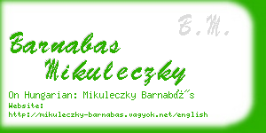 barnabas mikuleczky business card